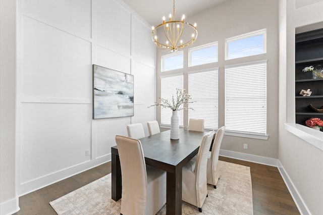 27003 Skiers Crossing Dr, Katy, TX 77493 - dining room featuring a chandelier and dark wood-style floors