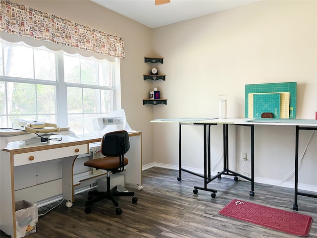 518 Lcr 902, Jewett, TX 75846 - office with wood finished floors, a ceiling fan, and baseboards