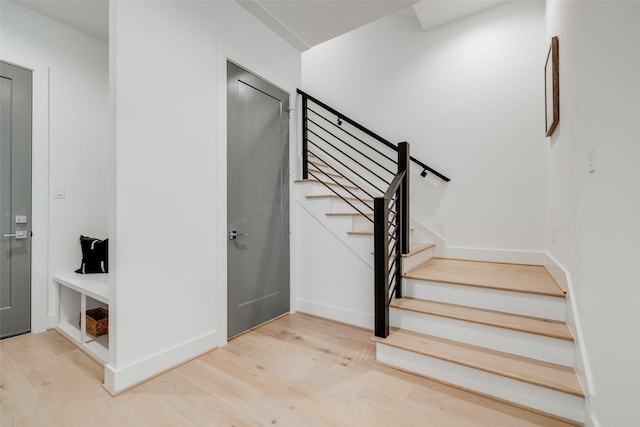 1609 Park St, Houston, TX 77019 - stairs with wood finished floors and baseboards