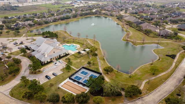 19214 S Cottonwood Green Ln, Cypress, TX 77433 - aerial overview of property's location with a large body of water, nearby suburban area, and a pool