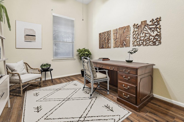 19214 S Cottonwood Green Ln, Cypress, TX 77433 - office with dark wood-type flooring and baseboards