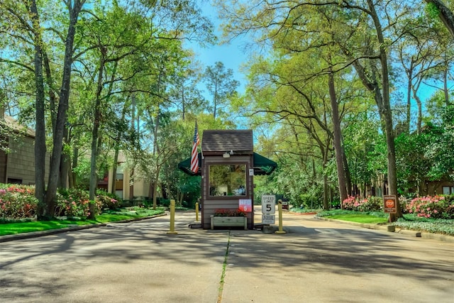 view of road featuring curbs