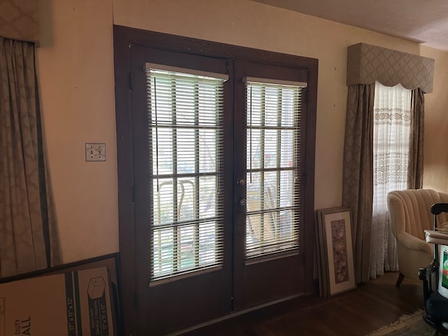 details featuring french doors and wood finished floors