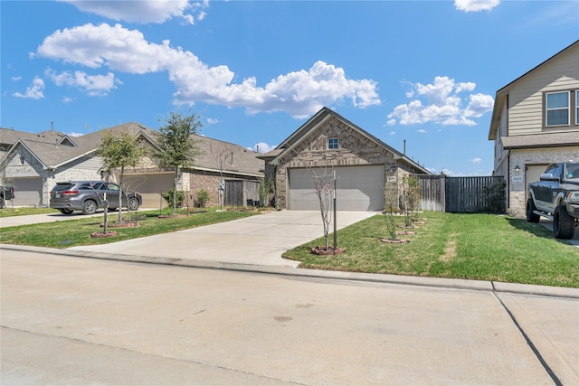 18406 Hilltop Climb Dr, Hockley, TX 77447 - single story home featuring a garage, fence, a front yard, brick siding, and concrete driveway