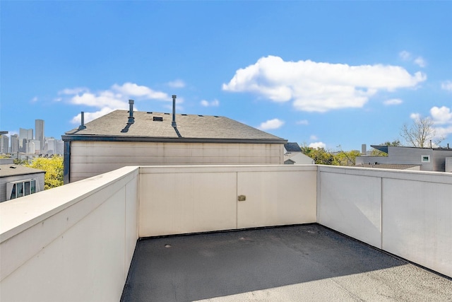 balcony featuring a view of city