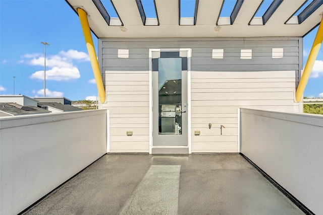 exterior space with a balcony