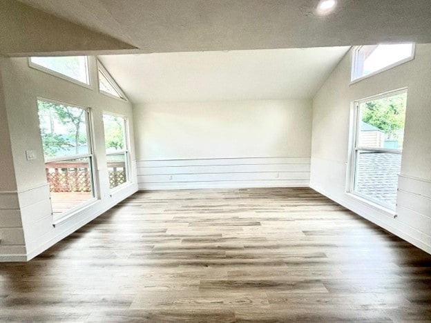 15207 Jamaica Dr, Willis, TX 77318 - bonus room with vaulted ceiling, a wainscoted wall, and a wealth of natural light