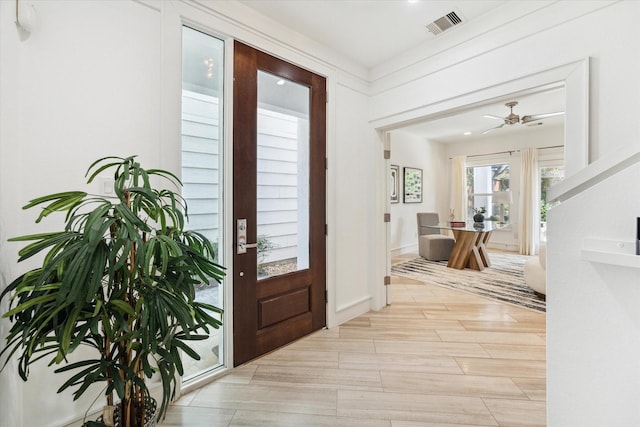 409 W Polk St, Houston, TX 77019 - entrance foyer featuring ceiling fan