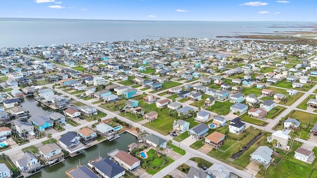 22102 Pecos Dr, Galveston, TX 77554 - drone / aerial view featuring a residential view and a water view