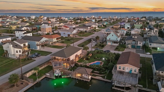 22102 Pecos Dr, Galveston, TX 77554 - aerial view with a residential view and a water view