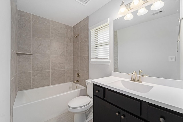 4306 Chadwick Rd, Texas City, TX 77591 - bathroom featuring vanity,  shower combination, toilet, and visible vents