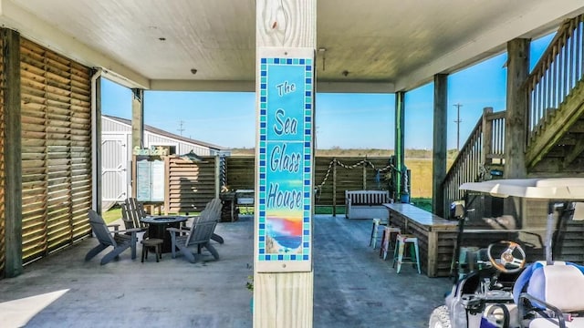 view of patio / terrace with outdoor dry bar