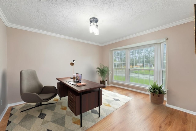 12635 Ivyforest Dr, Cypress, TX 77429 - office space with baseboards, wood finished floors, and a textured ceiling