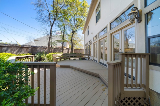 4628 Beech St, Bellaire, TX 77401 - wooden deck with french doors