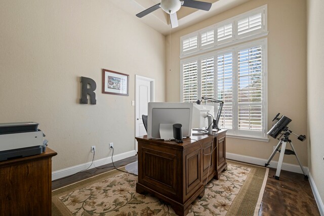 19542 Juniper Breeze Ln, Spring, TX 77379 - office space with a ceiling fan and baseboards
