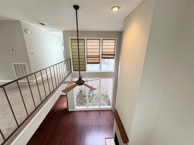 2323 Augusta Dr Unit 36, Houston, TX 77057 - stairway featuring plenty of natural light, wood finished floors, and ceiling fan