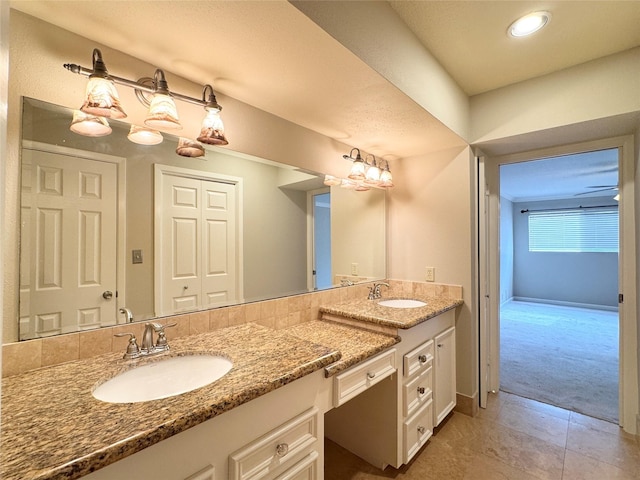 2323 Augusta Dr Unit 36, Houston, TX 77057 - bathroom with vanity, tile patterned flooring, and recessed lighting