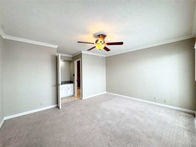 2323 Augusta Dr Unit 36, Houston, TX 77057 - unfurnished room featuring a ceiling fan, crown molding, light carpet, and a textured ceiling