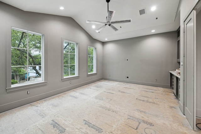 2244 N Blvd, Houston, TX 77098 - interior space with recessed lighting, visible vents, baseboards, and ceiling fan