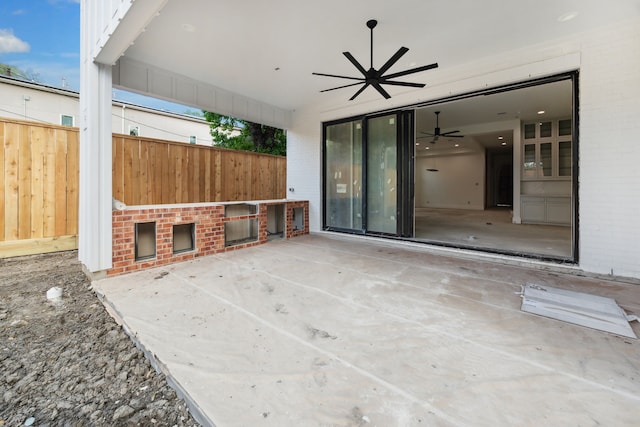 2244 N Blvd, Houston, TX 77098 - view of patio / terrace featuring fence and a ceiling fan