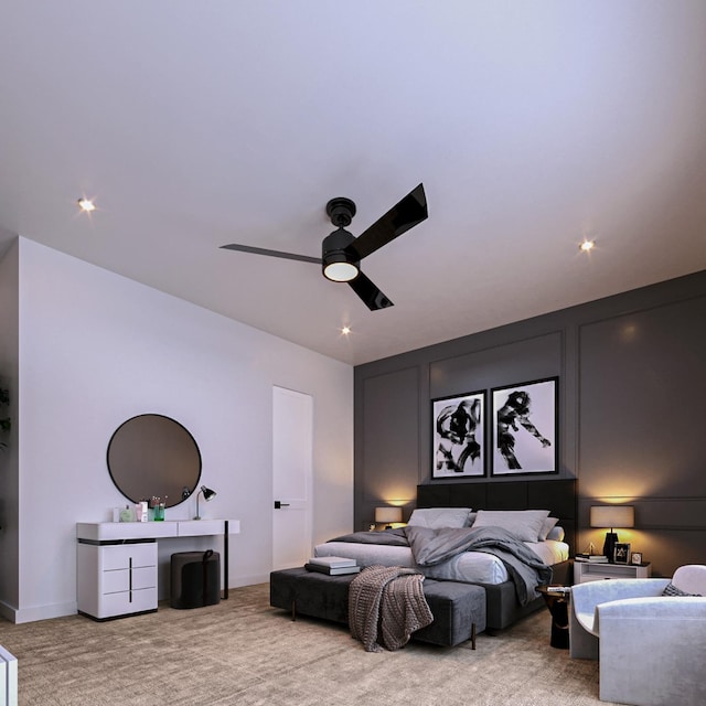 5505 Hershe St, Houston, TX 77020 - carpeted bedroom featuring ceiling fan and baseboards