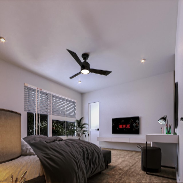 5505 Hershe St, Houston, TX 77020 - carpeted bedroom with ceiling fan