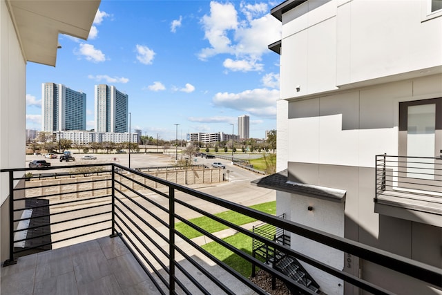 balcony with a city view