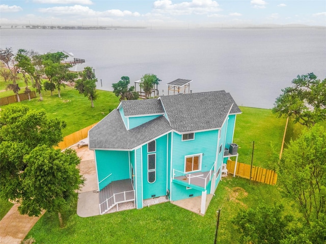 456 S Burnett Dr, Baytown, TX 77520 - bird's eye view featuring a water view