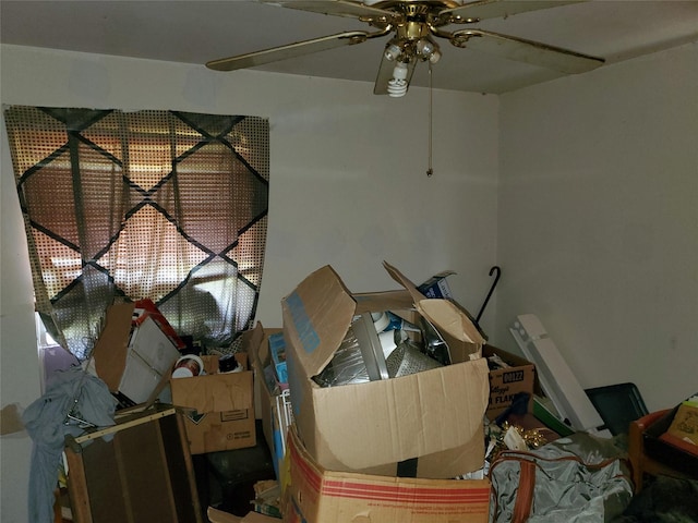miscellaneous room with ceiling fan