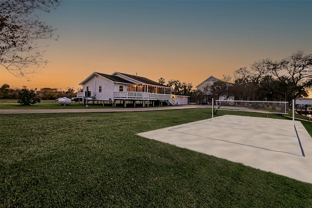 exterior space with volleyball court