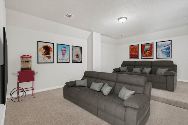 23507 Persimmon Creek Ln, Katy, TX 77493 - carpeted living area with baseboards and a textured ceiling