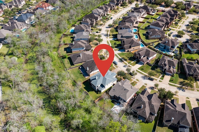 aerial view with a residential view