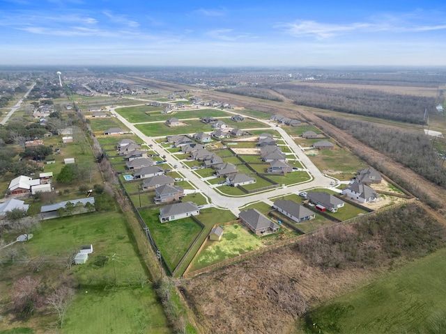 birds eye view of property featuring a rural view
