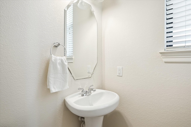 3031 Royal Oaks Grv, Houston, TX 77082 - bathroom featuring a sink and a textured wall
