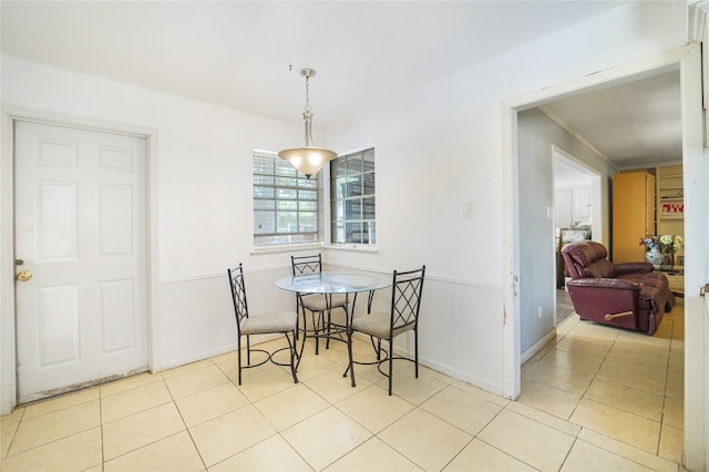 view of tiled dining space