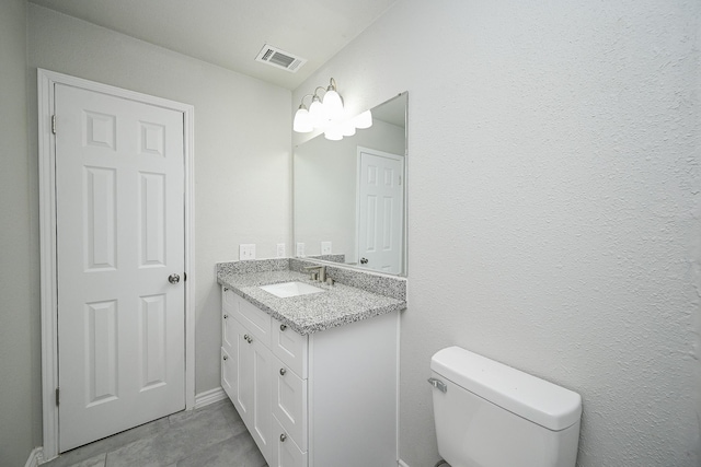 6514 Kentwick Dr, Houston, TX 77084 - half bathroom with toilet, vanity, and visible vents