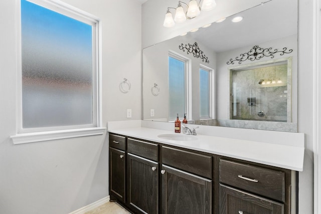 156 Buckeye Dr, Montgomery, TX 77316 - full bathroom featuring plenty of natural light, a tile shower, and vanity