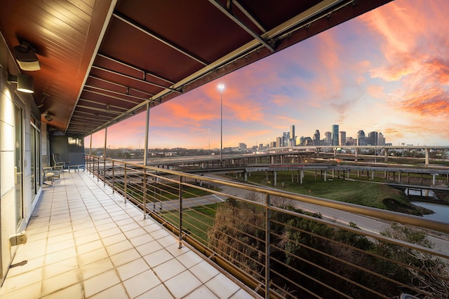 102 Quitman St Unit 405, Houston, TX 77009 - balcony at dusk with a view of city