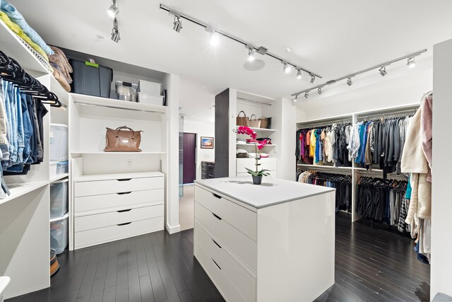 102 Quitman St Unit 405, Houston, TX 77009 - spacious closet with dark wood-style flooring