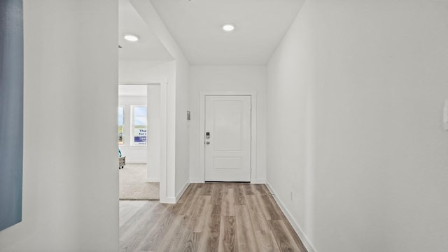 13913 Bahia Bay, Texas City, TX 77591 - corridor featuring light wood-style flooring, baseboards, and recessed lighting