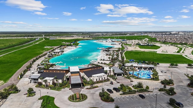 13913 Bahia Bay, Texas City, TX 77591 - drone / aerial view of a pool and a nearby body of water