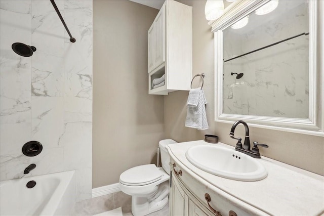 7403 S Park Rd, Lumberton, TX 77657 - full bathroom featuring baseboards, toilet, bathtub / shower combination, and vanity