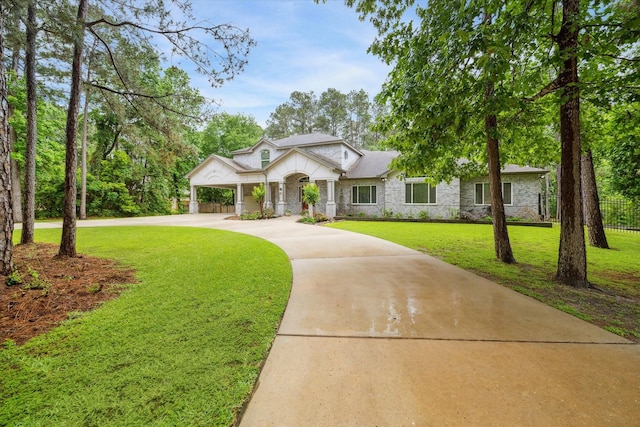 4106 Tee Tree Ct, Spring, TX 77386 - craftsman-style house featuring curved driveway