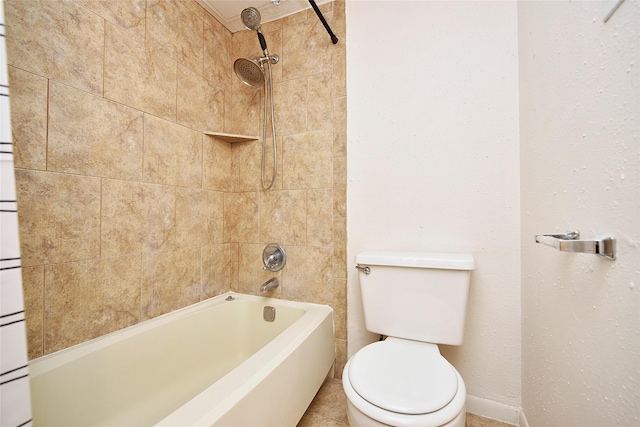full bath with toilet and shower / washtub combination