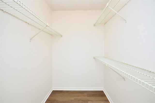 spacious closet with wood finished floors