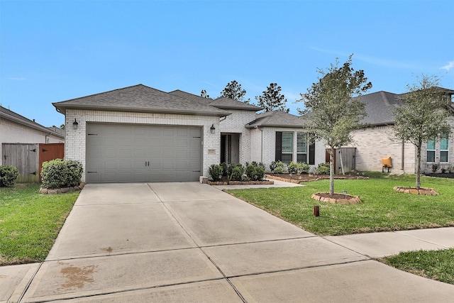 122 S Wild Petunia Trl, Montgomery, TX 77316 - view of front of house featuring brick siding, a garage, concrete driveway, and a shingled roof