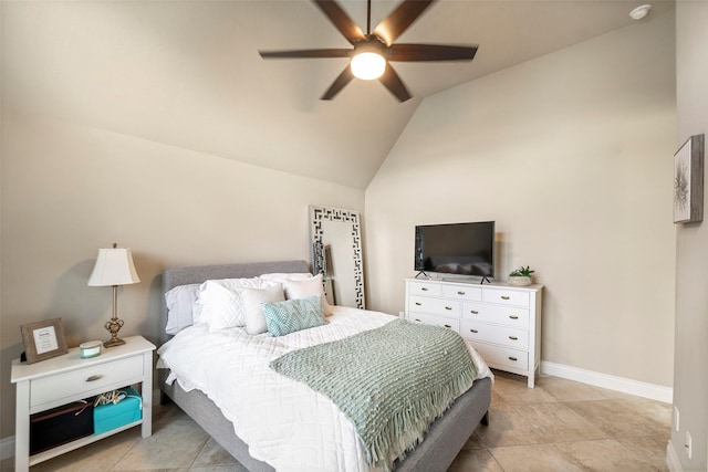 30614 Indigo Falls Dr, Brookshire, TX 77423 - bedroom with vaulted ceiling, baseboards, and ceiling fan
