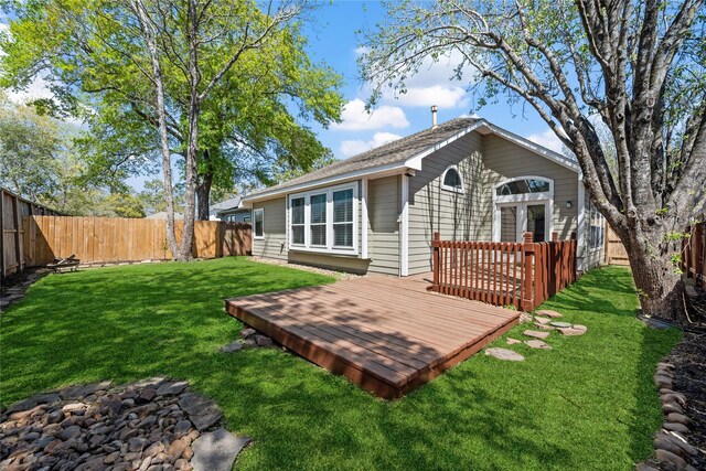 7931 Clarion Way, Houston, TX 77040 - rear view of property featuring a wooden deck