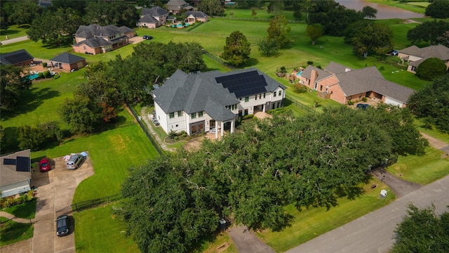 aerial view with a residential view