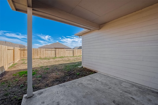 view of patio with a fenced backyard